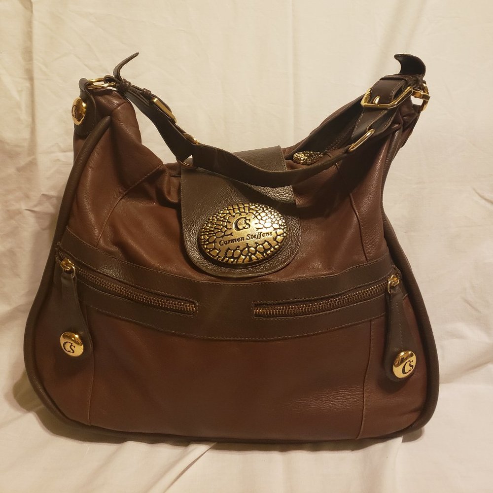 Carmen Steffens Brown Leather Hobo Shoulder Bag